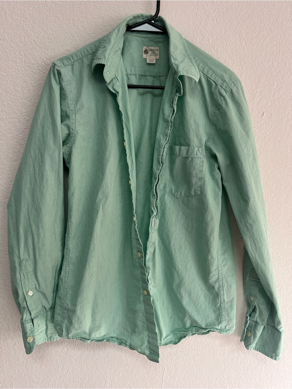 J. Crew Mint Green striped button up